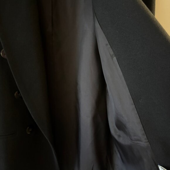 VINTAGE TALBOTS BLACK DOUBLE BREASTED BLAZER MADE IN USA 100% WOOL - Picture 9 of 10